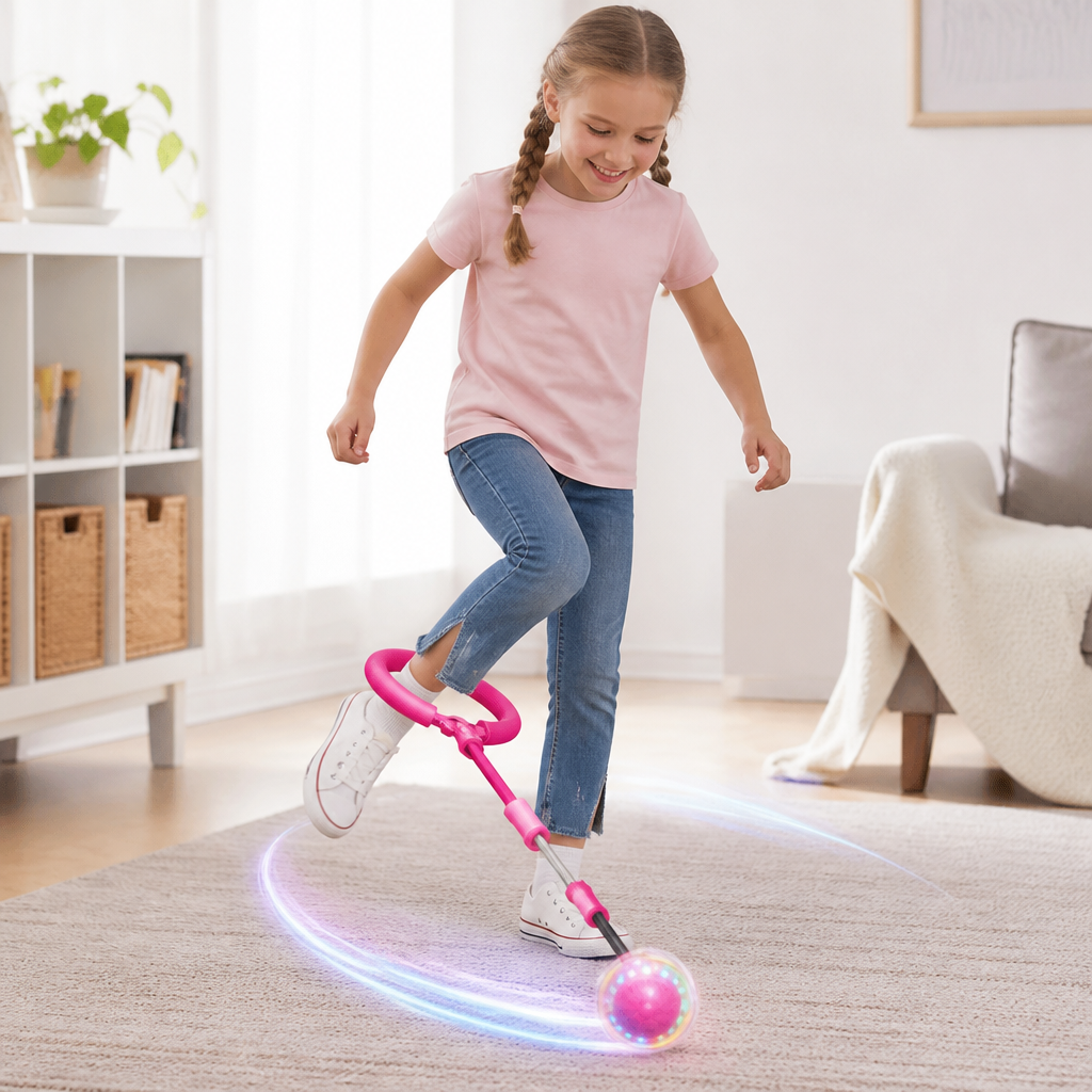 3-i-1 LED-Hoppboll med Hoppräknare och Timer för Barn