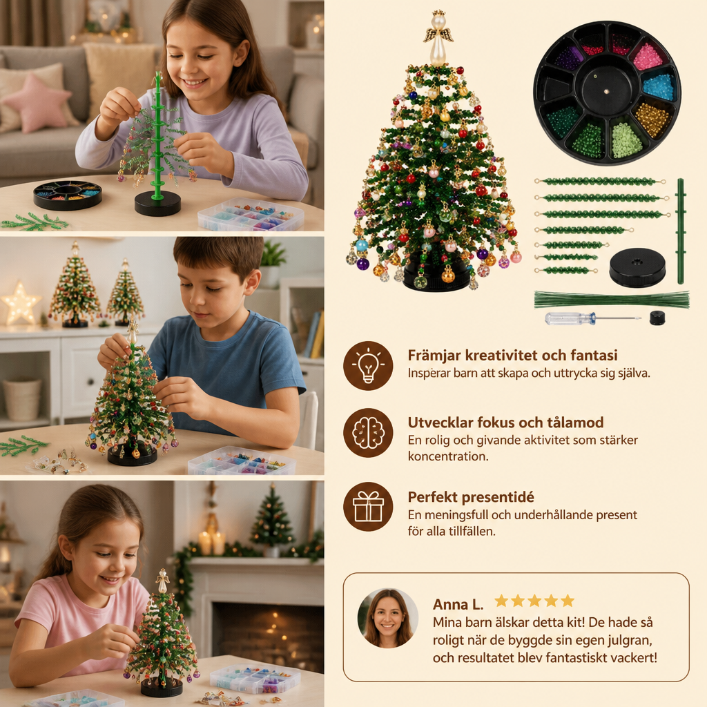 DIY-set För Att Skapa En Kristallpärlad Julgran