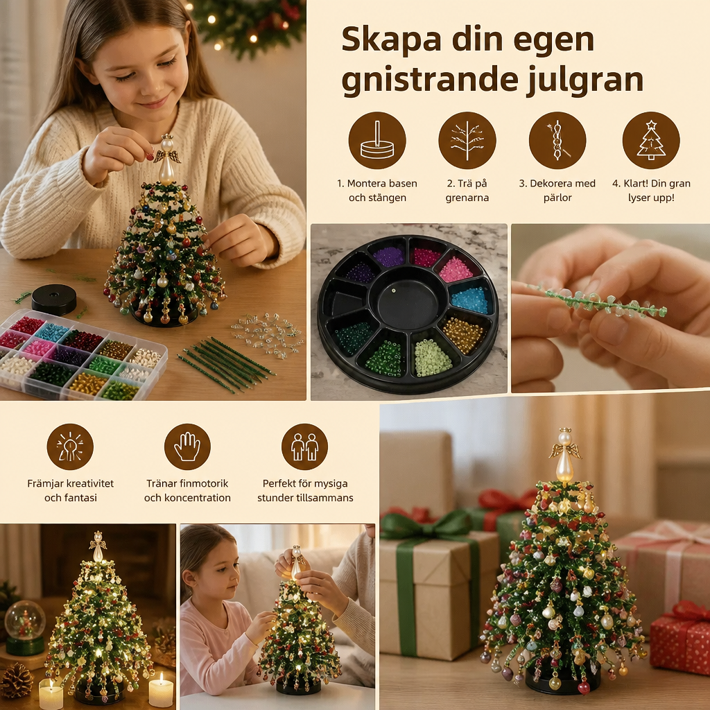 DIY-set För Att Skapa En Kristallpärlad Julgran