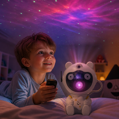 Astronaut-Galax- och stjärnprojektor med 8-färgad nebulosaprojektion och fjärrkontroll