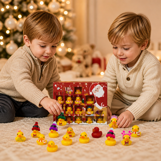 Adventskalender med gummiankor till jul
