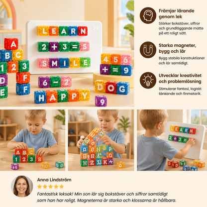 40-delars magnetiskt set med bokstäver och siffror – Montessori STEM-leksak för barn