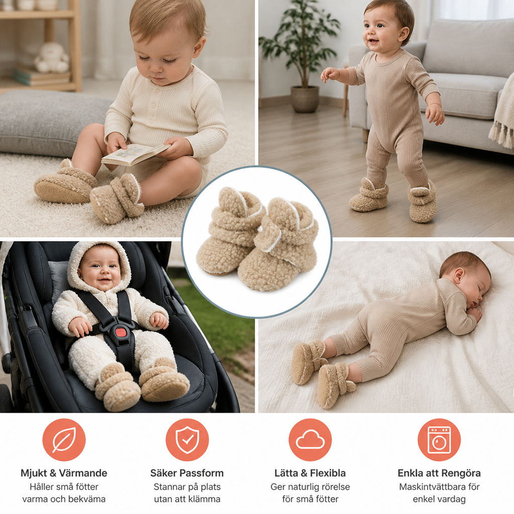 Varma och mysiga Sherpa-babyskor för vintern