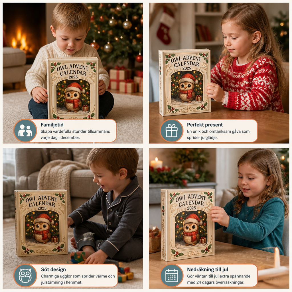 24-dagars adventskalender med ugglor