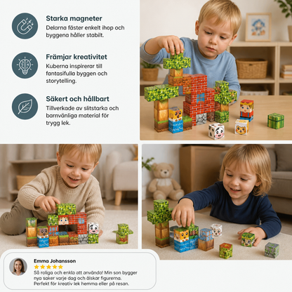 Magnetiska byggklossar för barn, 40 delar – Perfekta för roliga stunder på språng