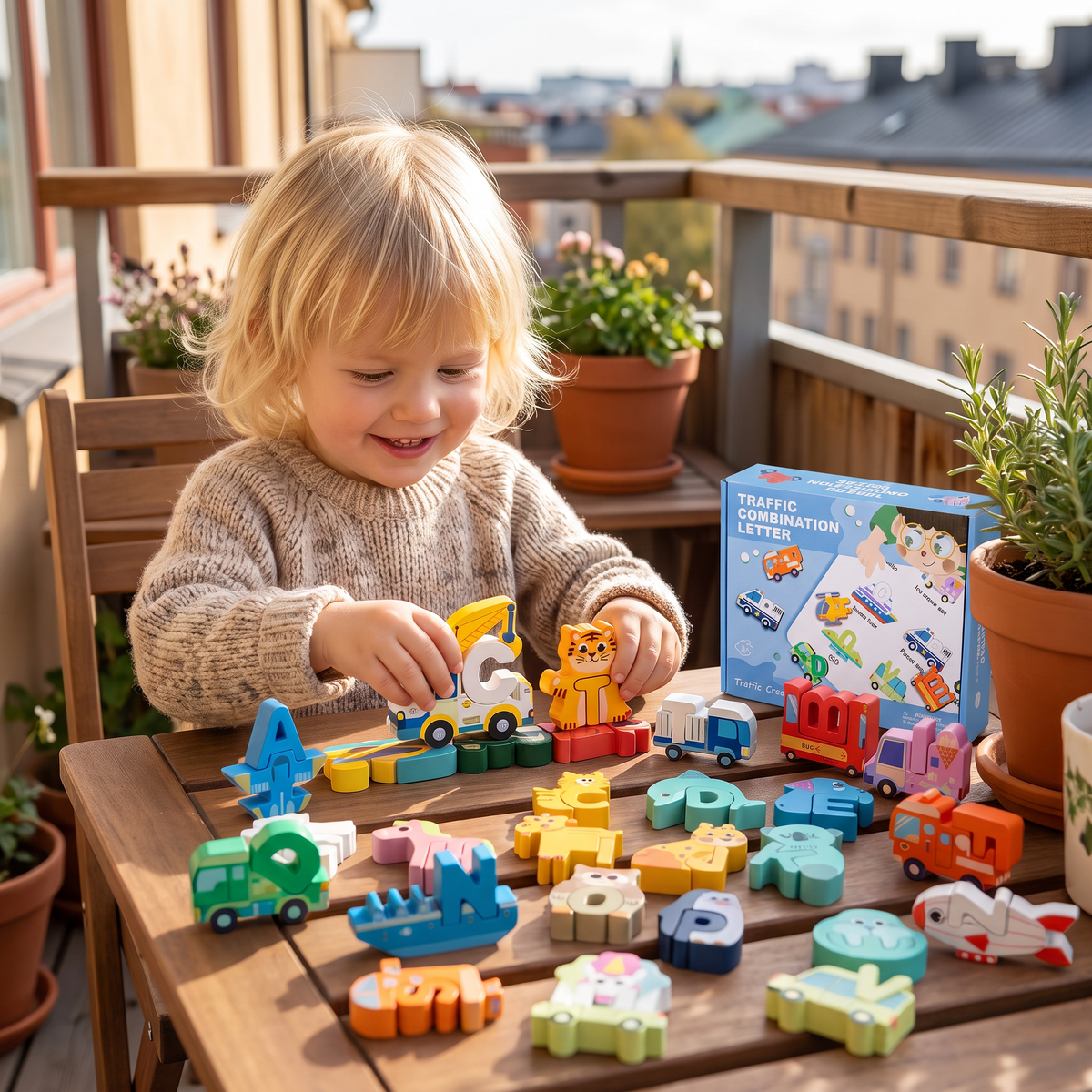 52-delars Montessori 3D-alfabetbyggklossset