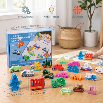 52-delars Montessori 3D-alfabetbyggklossset