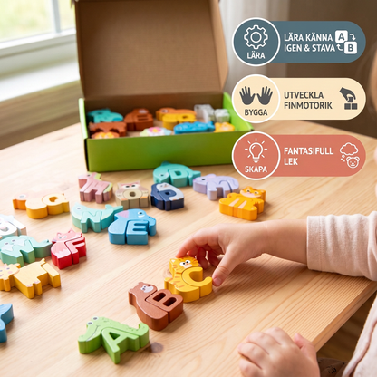 52-delars Montessori 3D-alfabetbyggklossset