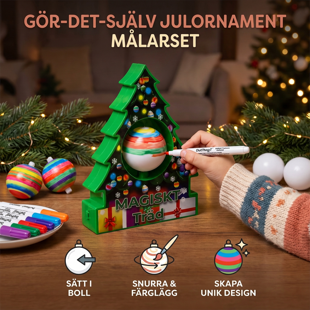 DIY-julpysselset för att måla snurrande julgransprydnader