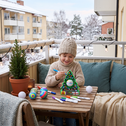 DIY-julpysselset för att måla snurrande julgransprydnader