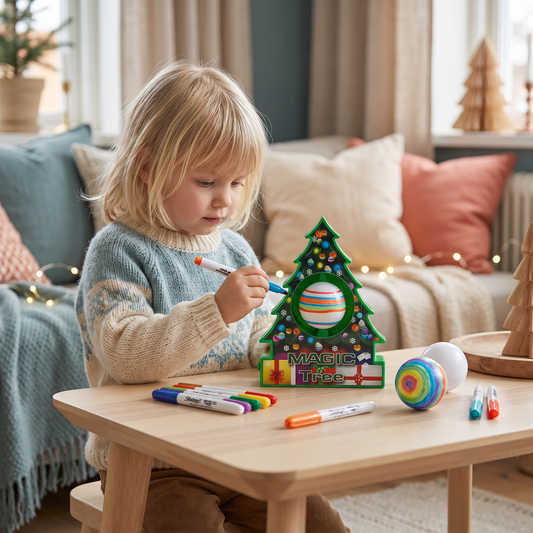 DIY-julpysselset för att måla snurrande julgransprydnader