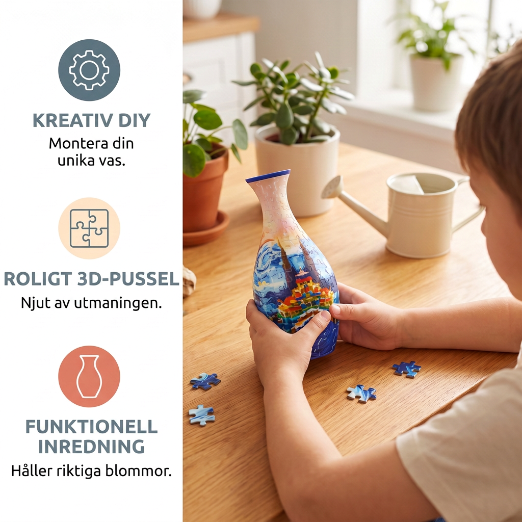 DIY 3D-pusselblomvas