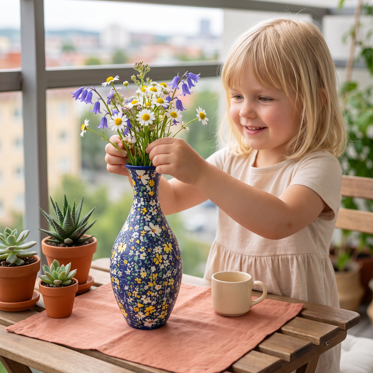 DIY 3D-pusselblomvas