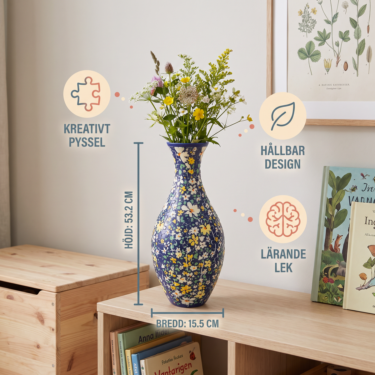 DIY 3D-pusselblomvas