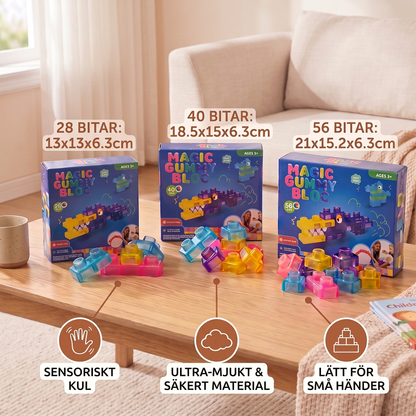 Säkra och Mjuka Squishy-Gelébyggklossar för Barn