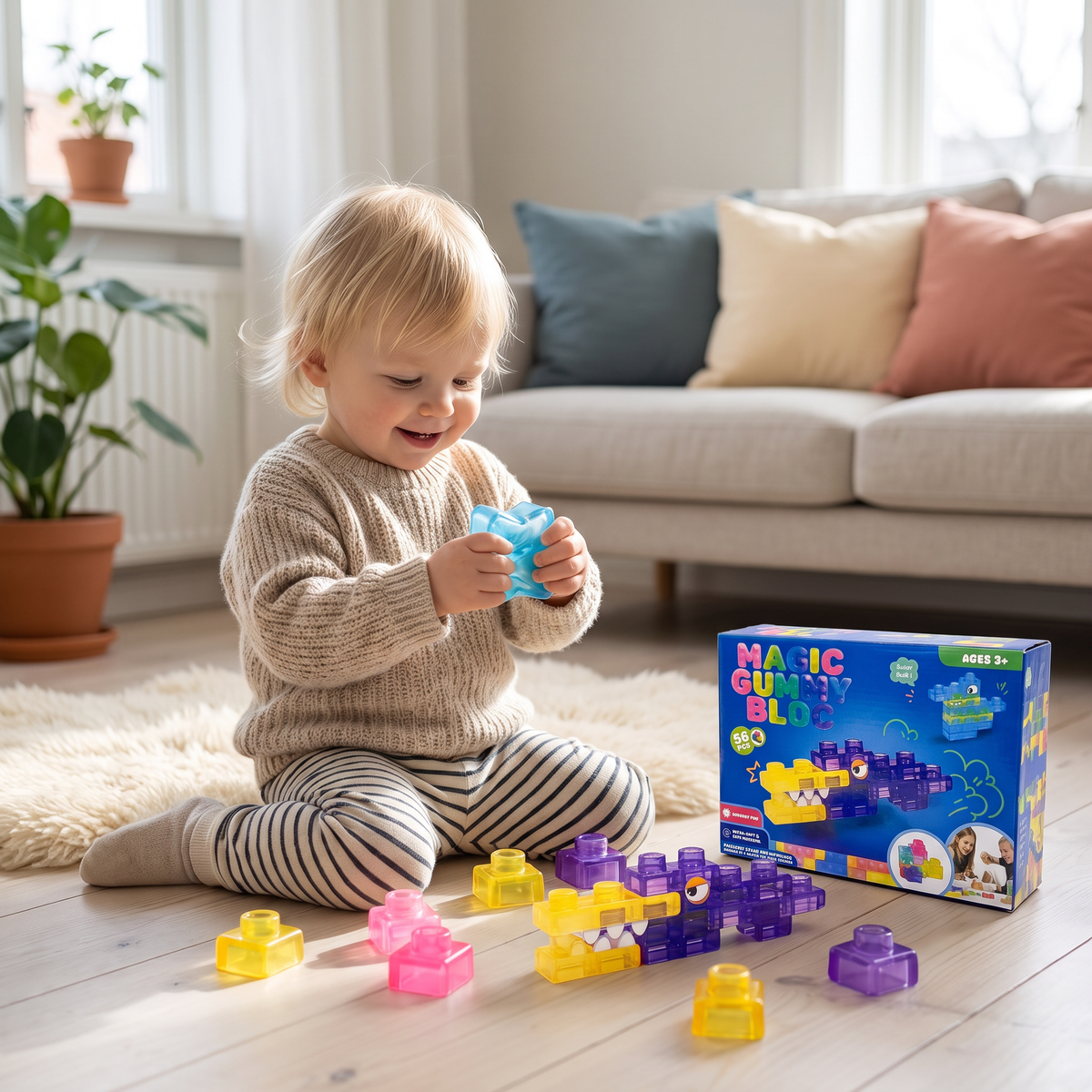 Säkra och Mjuka Squishy-Gelébyggklossar för Barn