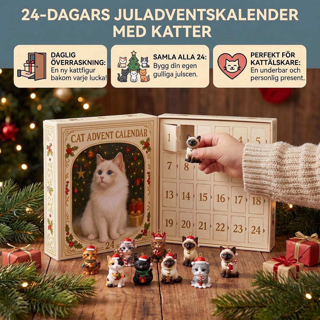 24-dagars juladventskalender med katter