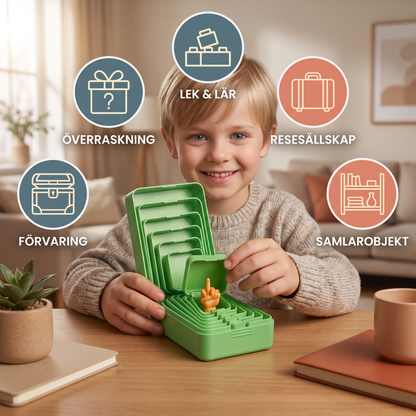 Rolig överraskningspresentlåda med flera lådor inuti