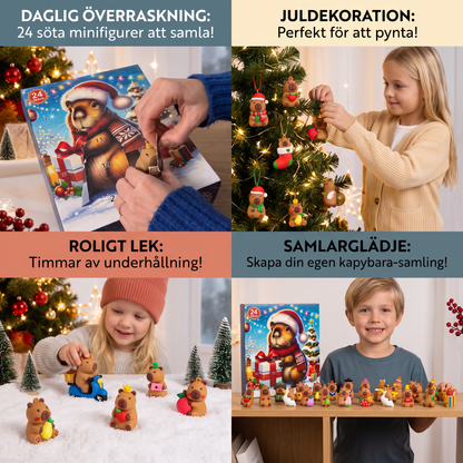 24-dagars juladventskalender med kapybaror – 24 söta minifigurer