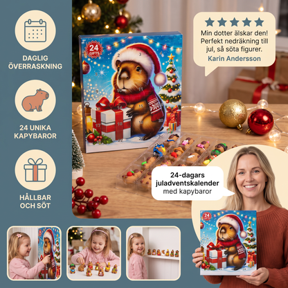 24-dagars juladventskalender med kapybaror – 24 söta minifigurer