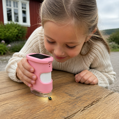 Digitalt mikroskop och teleskop 2-i-1 för barn med foto- och videokamera