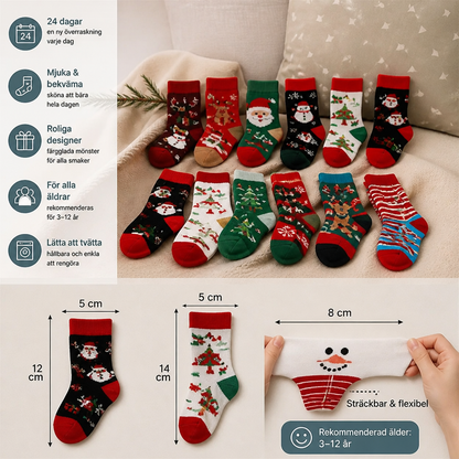 24-dagars adventskalender med julstrumpor