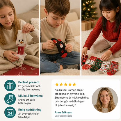 24-dagars adventskalender med julstrumpor
