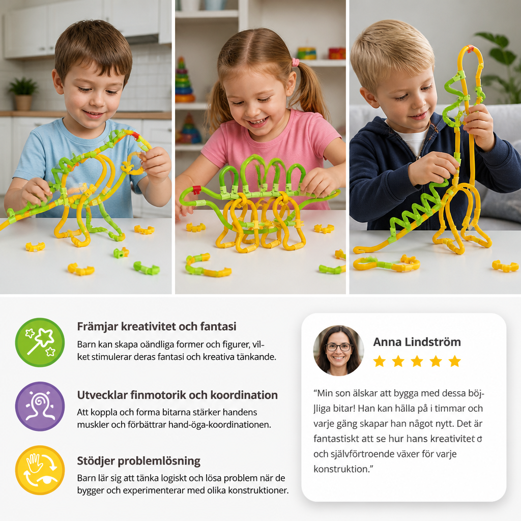 DIY Twisty Sticks – Kreativt 3D-byggset och STEM-konstruktionsset