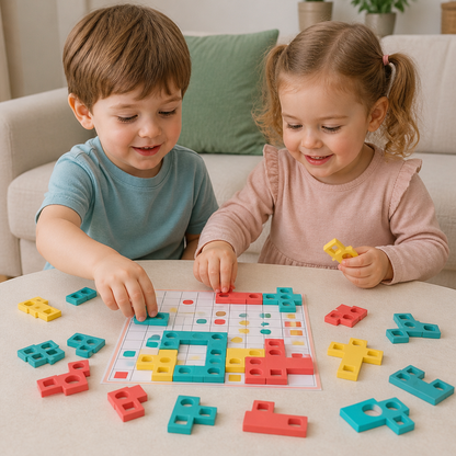 Montessori träpussel för formmatchning – Hjärnträningsspel för färger och logiskt tänkande