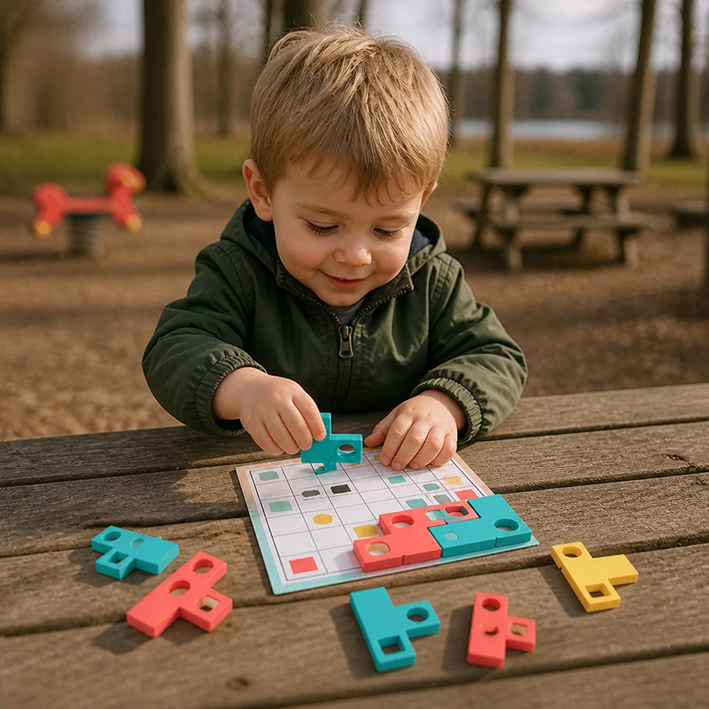 Montessori träpussel för formmatchning – Hjärnträningsspel för färger och logiskt tänkande