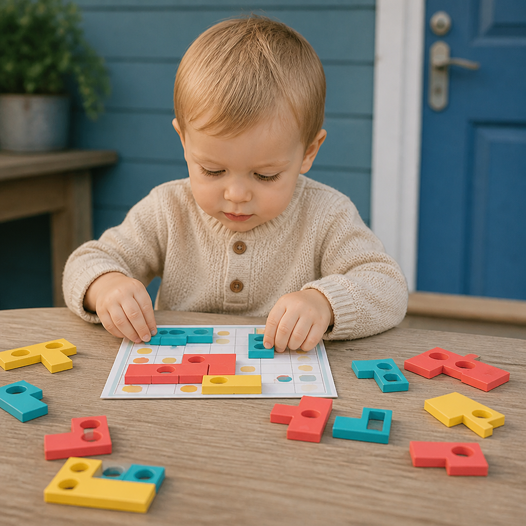 Montessori träpussel för formmatchning – Hjärnträningsspel för färger och logiskt tänkande