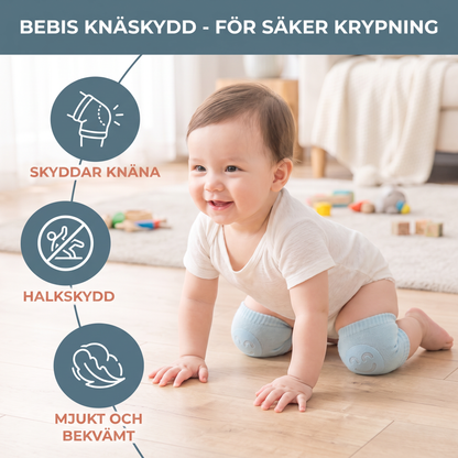 Knäskydd för bebisar – Halkskydd med glatt smiley-ansikte