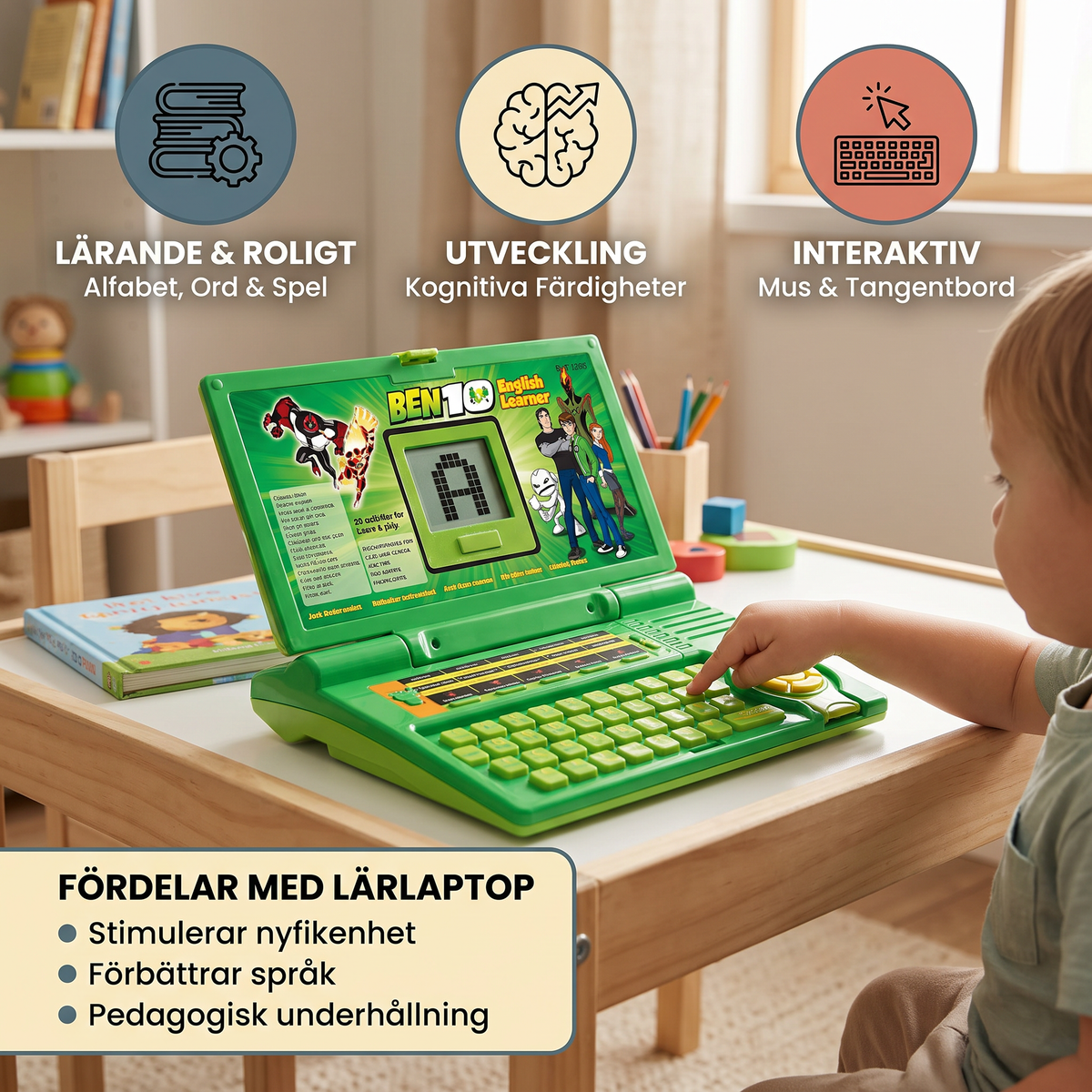 Interaktiv lärlaptop för barn