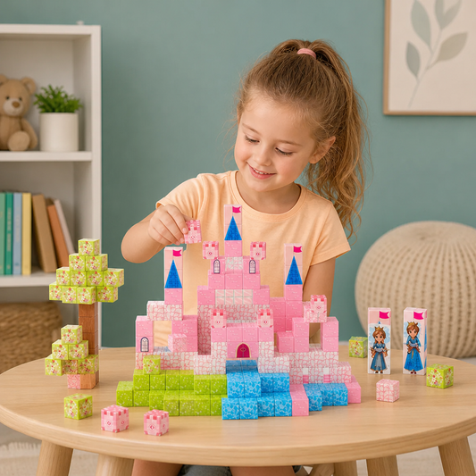 Montessori Magnetiskt Byggset med Prinsessans Drömslott