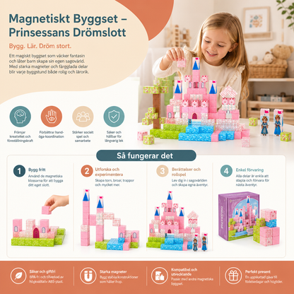 Montessori Magnetiskt Byggset med Prinsessans Drömslott