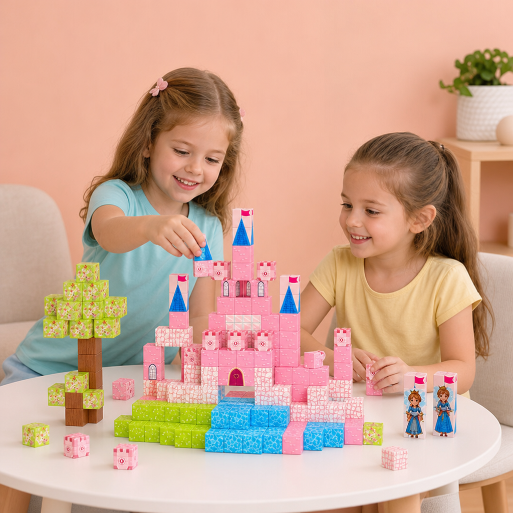 Montessori Magnetiskt Byggset med Prinsessans Drömslott