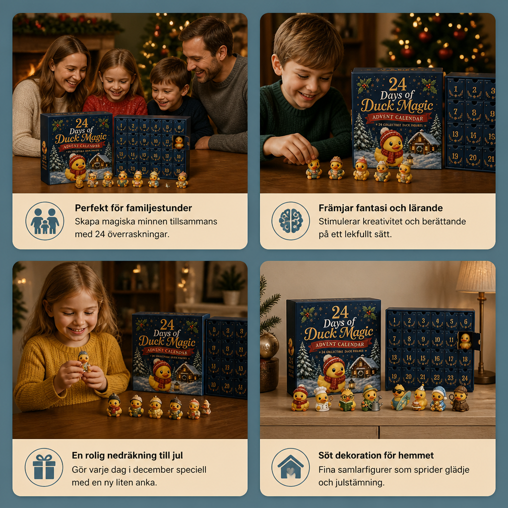 24-dagars adventskalender med magiska ankor och samlarfigurer i miniformat