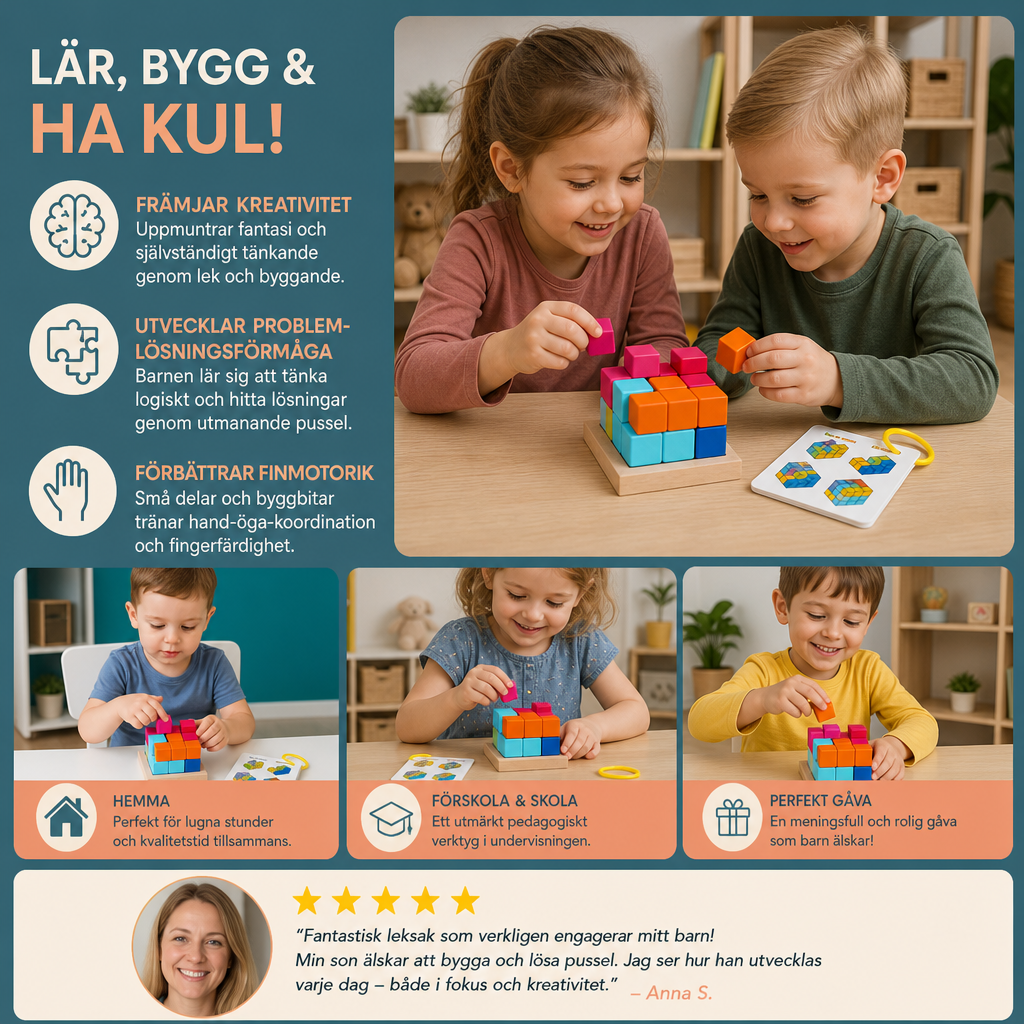 3D DIY-byggsats för lekrum – pedagogiskt pussel- och pysselset