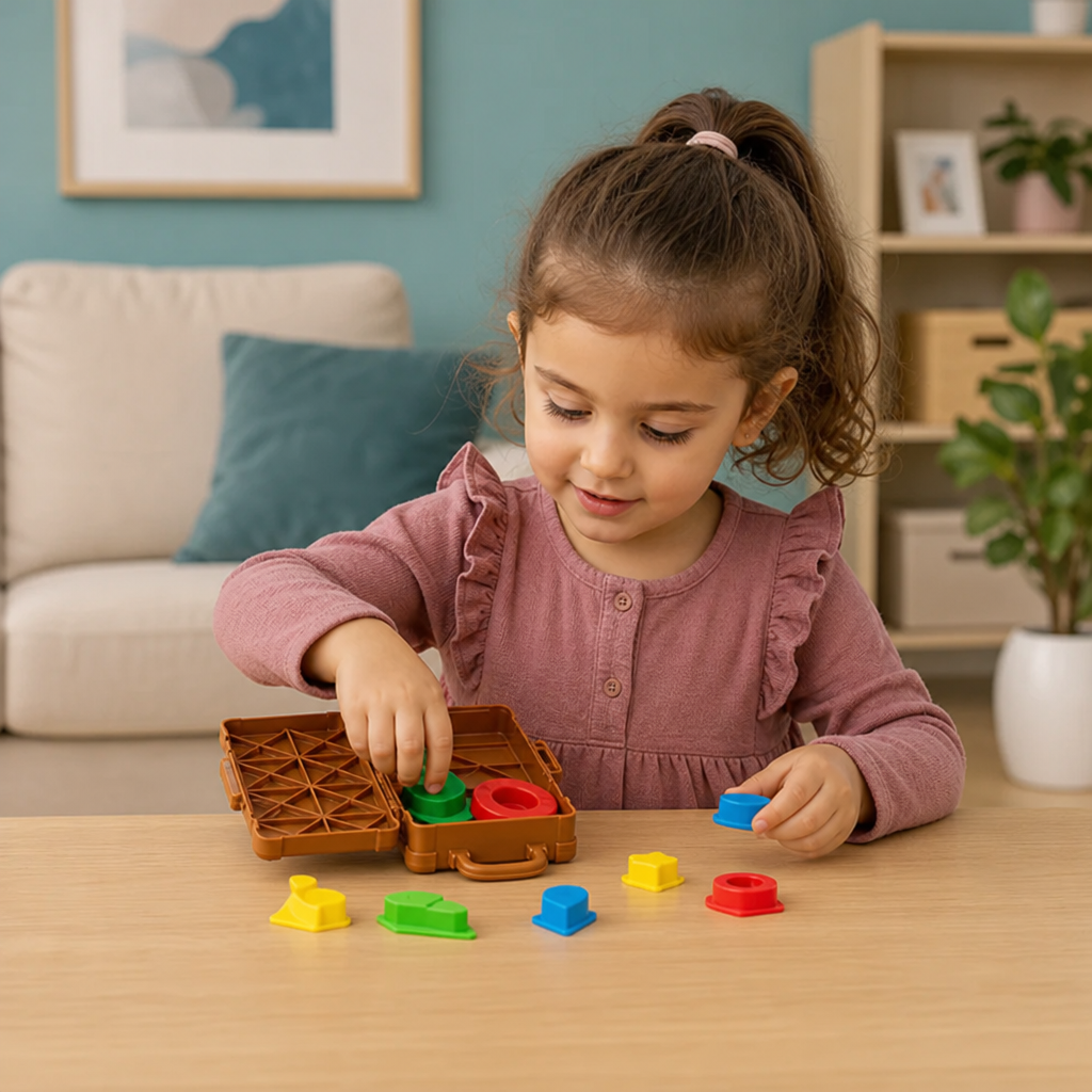 Montessoriresväska För Sortering Av Färger Och Former – Familjespel För Att Lära Sig Packa Och Organisera