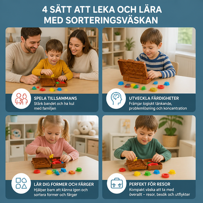 Montessoriresväska För Sortering Av Färger Och Former – Familjespel För Att Lära Sig Packa Och Organisera