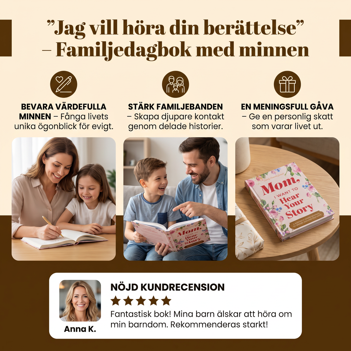 ”Jag vill höra din berättelse” – Familjedagbok med minnen