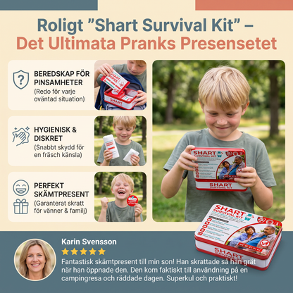 Roligt ”Shart Survival Kit” – det ultimata pranks presentsetet med bajstema