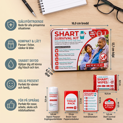 Roligt ”Shart Survival Kit” – det ultimata pranks presentsetet med bajstema