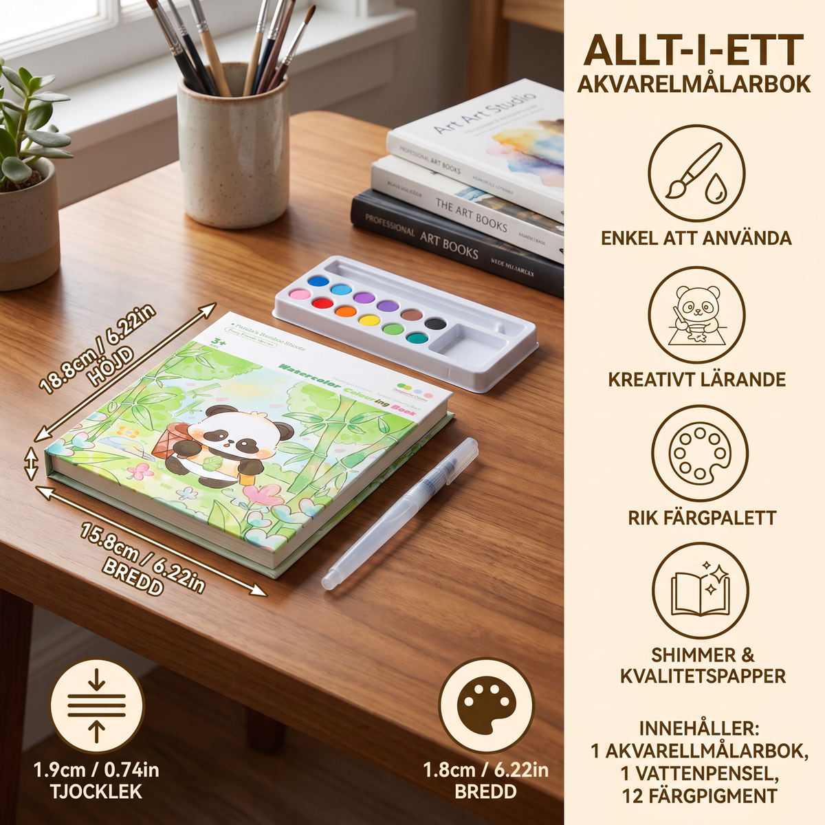 Allt-i-ett Akvarellmålarbok