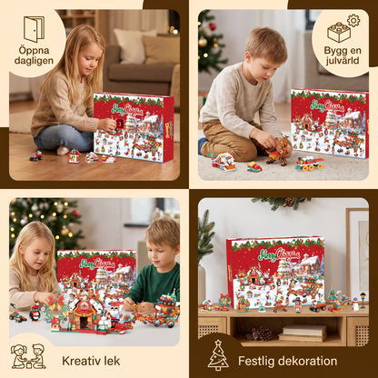 Adventskalender med Byggklossar – Julby för Barn