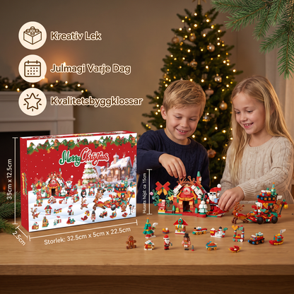 Adventskalender med Byggklossar – Julby för Barn
