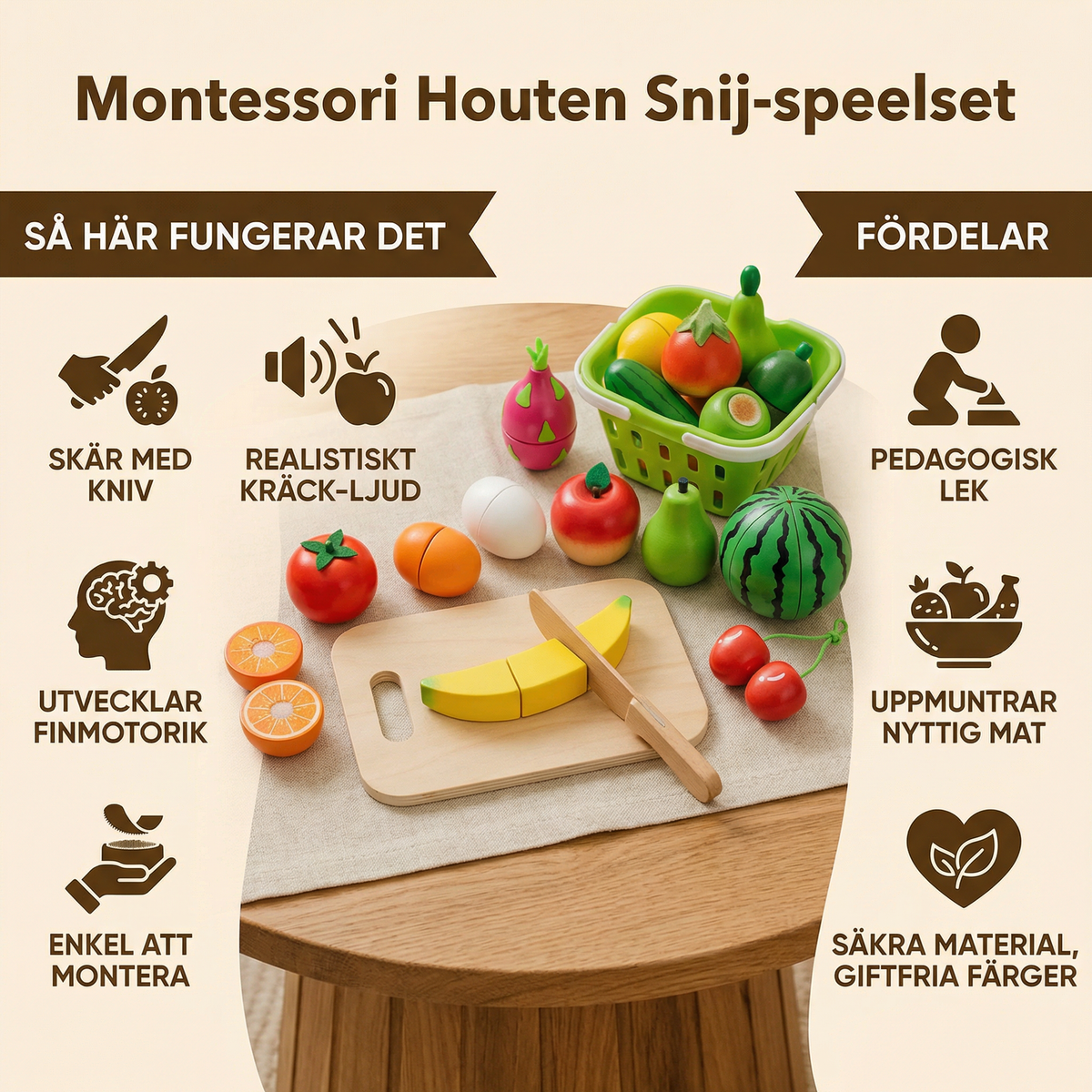 Montessori Träskärnings-Lekset